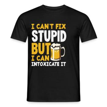 Le barman ne peut pas réparer bêtement, mais - T-shirt homme - noir - Devant - AI Model Male 178 light (178cm)