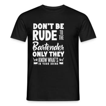 Ne soyez pas impoli avec le barman qui dit - T-shirt homme - noir - Devant - AI Model Male 178 light (178cm)