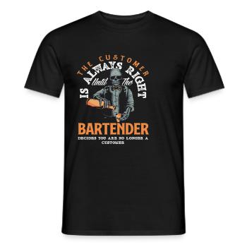 Der Kunde Hat Recht Bis Der Barkeeper Entscheidet - Männer T-Shirt - Schwarz - Vorne - AI Model Male 178 light (178cm)