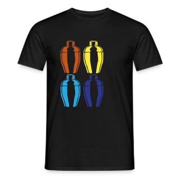 Bunte Shaker Kunst Für Barkeeper - Männer T-Shirt - Schwarz - Vorne - AI Model Male 178 light (178cm)