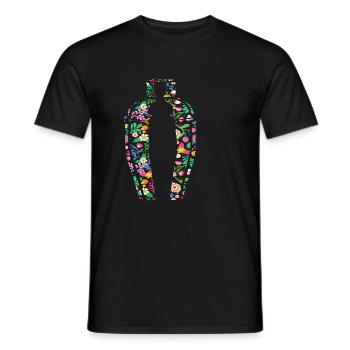 Inspiration Barman Fleurs Colorées - T-shirt homme - noir - Devant - AI Model Male 178 light (178cm)
