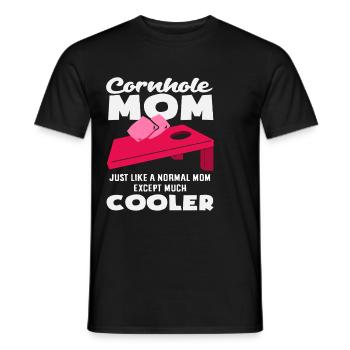 Cornhole Lover Maman juste plus fraîche - T-shirt homme - noir - Devant - AI Model Male 178 light (178cm)