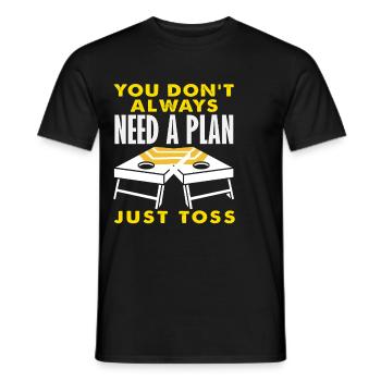 Cornhole Liebhaber Immer Einfach Werfen - Männer T-Shirt - Schwarz - Vorne - AI Model Male 178 light (178cm)