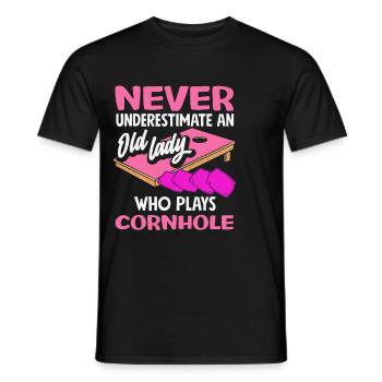 Cornhole Lover Old Lady - Men's T-Shirt - black - Front - AI Model Male 178 light (178cm)