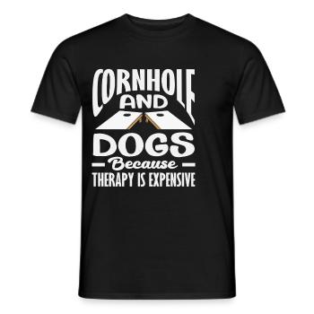 Cornhole et plaisir des amoureux des chiens - T-shirt homme - noir - Devant - AI Model Male 178 light (178cm)