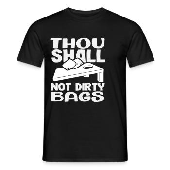 Cornhole Lover: Thou Shall Not Dirty Bags - Men's T-Shirt - black - Front - AI Model Male 178 light (178cm)