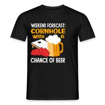 Prédiction du week-end des amateurs de cornhole - T-shirt homme - noir - Devant - AI Model Male 178 light (178cm)