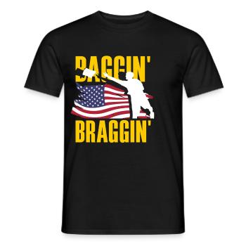 Baggin' Braggin' Cornhole Spieler USA - Männer T-Shirt - Schwarz - Vorne - AI Model Male 178 light (178cm)