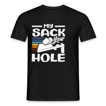Cornhole Player My Sack Your Hole - T-shirt homme - noir - Devant - AI Model Male 178 light (178cm)