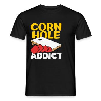 Cornhole Spieler Sucht Experte - Männer T-Shirt - Schwarz - Vorne - AI Model Male 178 light (178cm)