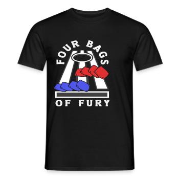 Four Bags Of Fury Cornhole Spieler - Männer T-Shirt - Schwarz - Vorne - AI Model Male 178 light (178cm)