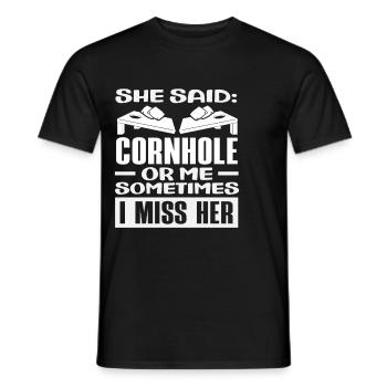 Cornhole Spieler: Manchmal Vermisse Ich Sie - Männer T-Shirt - Schwarz - Vorne - AI Model Male 178 light (178cm)