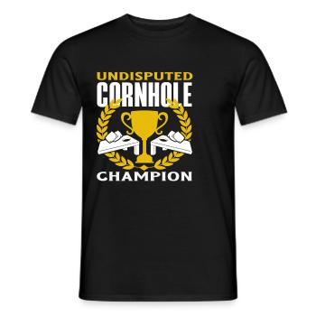Cornhole Champion Spieler Pokal Trophäe - Männer T-Shirt - Schwarz - Vorne - AI Model Male 178 light (178cm)