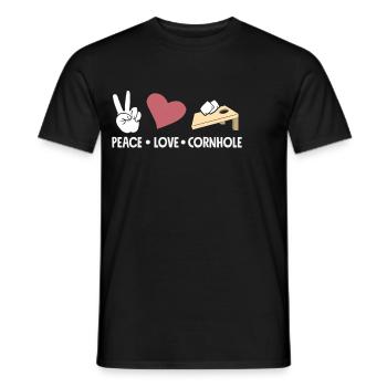 Peace Dear Cornhole Players - Men's T-Shirt - black - Front - AI Model Male 178 light (178cm)