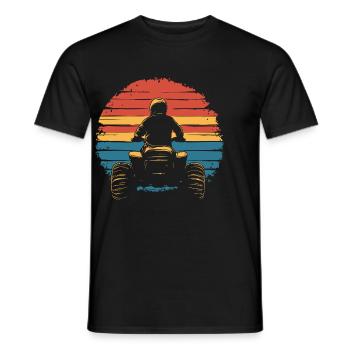 Quad quad coucher de soleil vintage - T-shirt homme - noir - Devant - AI Model Male 178 light (178cm)