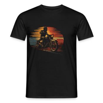 Motorcycle motorcyclist classic vintage - Men's T-Shirt - black - Front - AI Model Male 178 light (178cm)