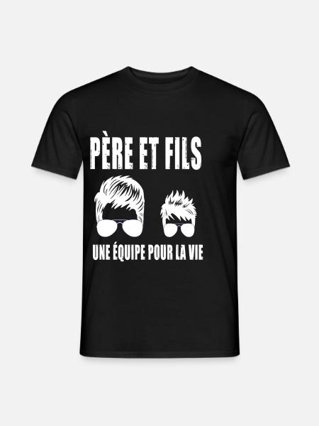 père et fils papa lunettes duo assorti - T-shirt herr - svart