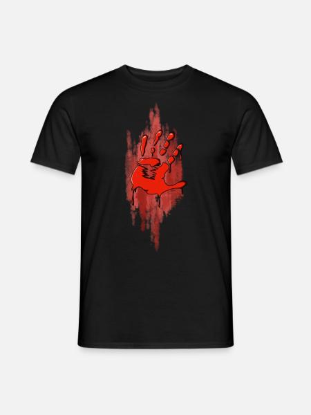 Main ensanglantée - T-shirt homme - noir