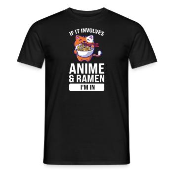 Anime Anime ramen bubble tea cat Ramen merch Gesch - Männer T-Shirt - Schwarz - Vorne - AI Model Male 178 light (178cm)