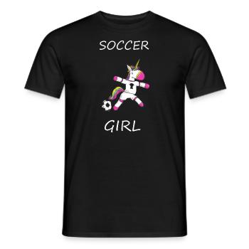 Fußball Einhorn Spruch Mädchen - Männer T-Shirt - Schwarz - Vorne - AI Model Male 178 light (178cm)