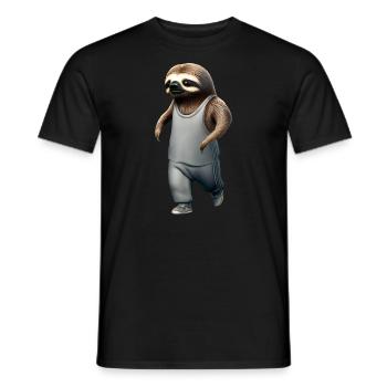 Jogging Faultier Anfänger Sport - Männer T-Shirt - Schwarz - Vorne - AI Model Male 178 light (178cm)