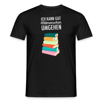 Ich Kann Gut Mitmenschen Umgehen - Buch Lesen - Männer T-Shirt - Schwarz - Vorne - AI Model Male 178 light (178cm)
