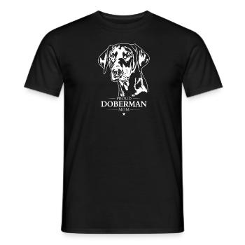 Doberman Mom Dog Dog Doberman Wilsigns - Men's T-Shirt - black - Front - AI Model Male 178 light (178cm)