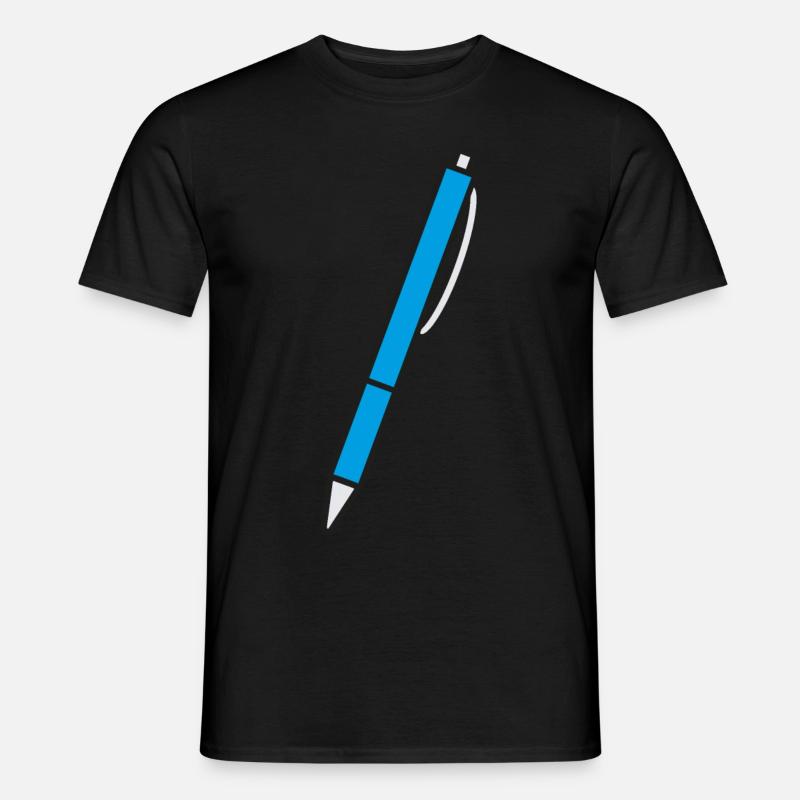 Kugelschreiber Stift Schreiben - Männer T-Shirt - Schwarz