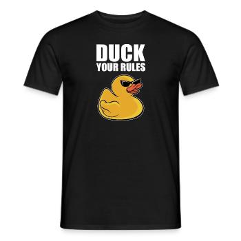 Funny Duckling Cool Rubber Duck Your Rules - Men's T-Shirt - black - Front - AI Model Male 178 light (178cm)