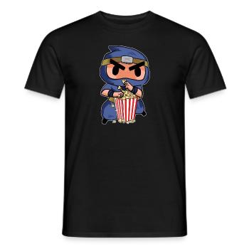 Popcorn Ninja Enfants Drôle de théâtre Cinéma Snack Movi - T-shirt homme - noir - Devant - AI Model Male 178 light (178cm)