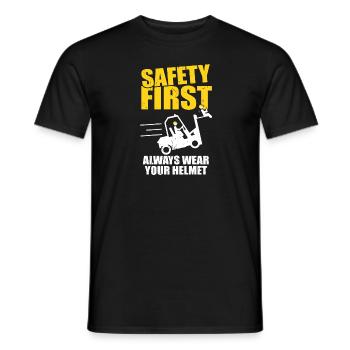 Conducteur de chariot élévateur Drôle La sécurité d’abord vous porte toujours - T-shirt homme - noir - Devant - AI Model Male 178 light (178cm)