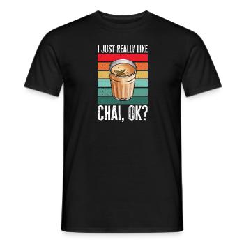 Chai Tea Masala Chai - Men's T-Shirt - black - Front - AI Model Male 178 light (178cm)