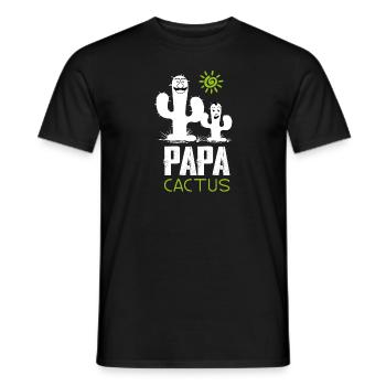 Papa Cactus - Men's T-Shirt - black - Front - AI Model Male 178 light (178cm)