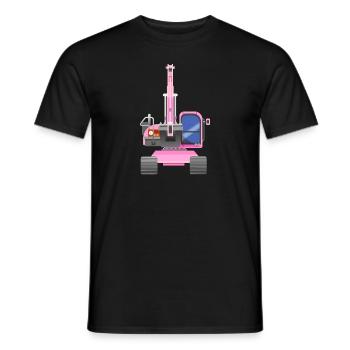 Bagger Pink von vorne - Männer T-Shirt - Schwarz - Vorne - AI Model Male 178 light (178cm)
