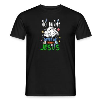 No Bunny Loves me Like Jesus - Men's T-Shirt - black - Front - AI Model Male 178 light (178cm)