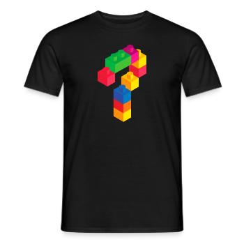 Cute Block Building 7th Birthday Gift 7 Year Old - Men's T-Shirt - black - Front - AI Model Male 178 light (178cm)