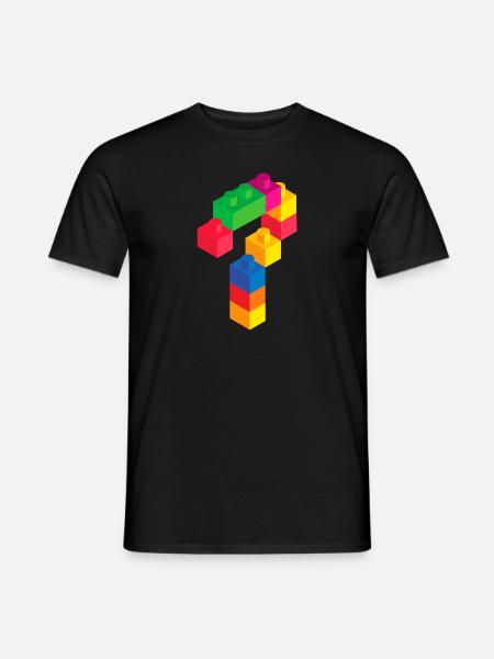 Nettes Blockgebäude 7. Geburtstagsgeschenk 7 Jahre alt - Männer T-Shirt - Schwarz