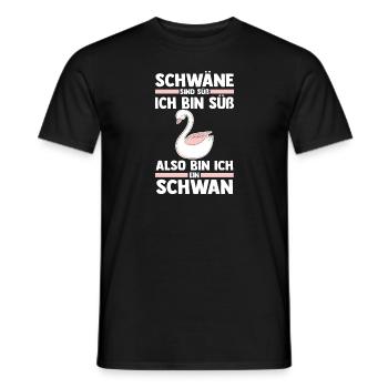 Schwan - Männer T-Shirt - Schwarz - Vorne - AI Model Male 178 light (178cm)