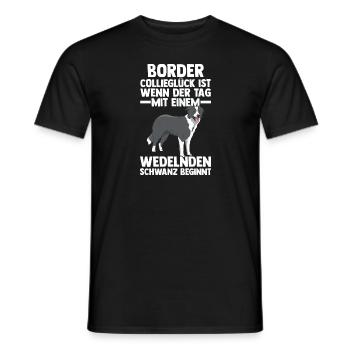 Hund Border Collie - Männer T-Shirt - Schwarz - Vorne - AI Model Male 178 light (178cm)