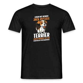 Hund Jacke Russell - Männer T-Shirt - Schwarz - Vorne - AI Model Male 178 light (178cm)