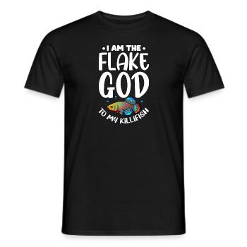 I am the flake god to my killifish Design - Männer T-Shirt - Schwarz - Vorne - AI Model Male 178 light (178cm)