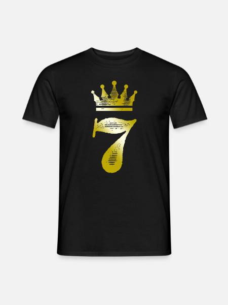 7 Chiffre Couronne Or - T-shirt homme - noir