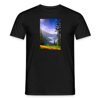 Berglandschaft - Männer T-Shirt - Schwarz - Vorne - AI Model Male 178 light (178cm)