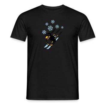 pinguin_ski_022011_d_3c - T-shirt homme - noir - Devant - AI Model Male 178 light (178cm)