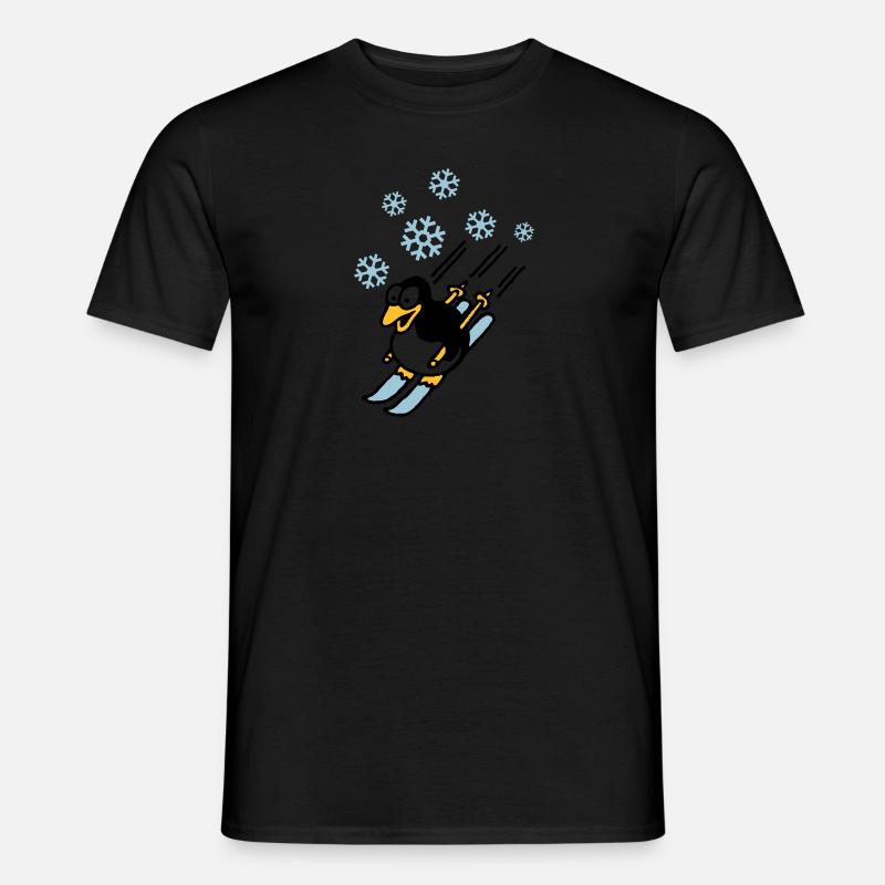 pinguin_ski_022011_d_3c - Männer T-Shirt - Schwarz