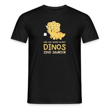 Dino Dinosaurier Trex Urzeit Geschenk - Männer T-Shirt - Schwarz - Vorne - AI Model Male 178 light (178cm)