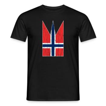 Norway Flag Vintage Scandinavian Cross - Men's T-Shirt - black - Front - AI Model Male 178 light (178cm)
