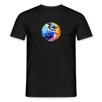 Blue jay bird - Men's T-Shirt - black - Front - AI Model Male 178 light (178cm)