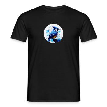 Blue jay bird - Men's T-Shirt - black - Front - AI Model Male 178 light (178cm)