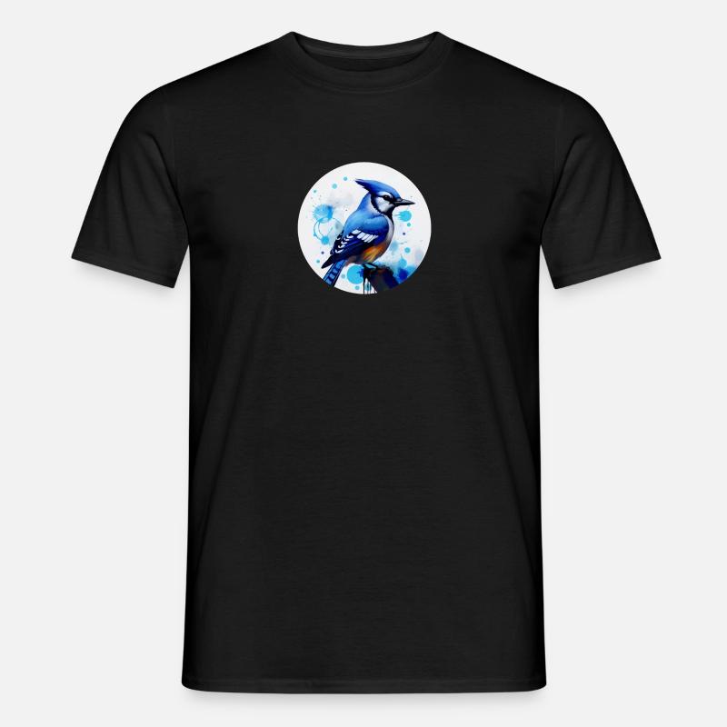 Blauhäher - Männer T-Shirt - Schwarz
